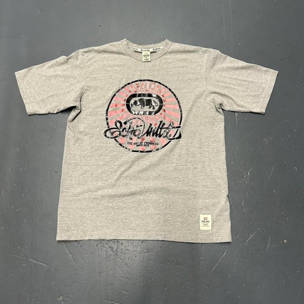 Vintage y2k grey ecko unltd big double sided print graphic tshirt